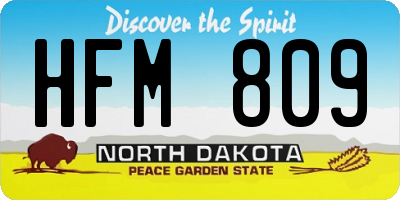 ND license plate HFM809