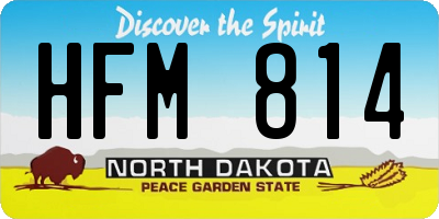ND license plate HFM814