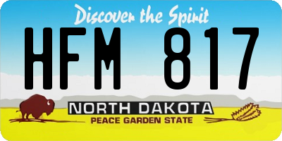 ND license plate HFM817