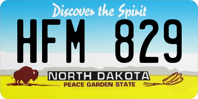 ND license plate HFM829