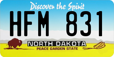 ND license plate HFM831