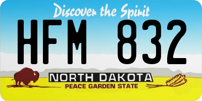 ND license plate HFM832