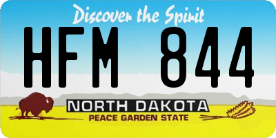 ND license plate HFM844