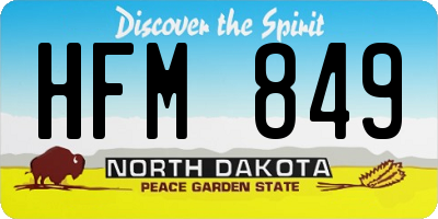 ND license plate HFM849