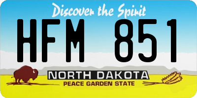 ND license plate HFM851