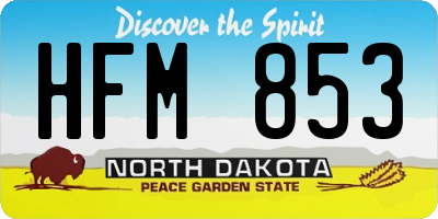 ND license plate HFM853