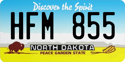 ND license plate HFM855