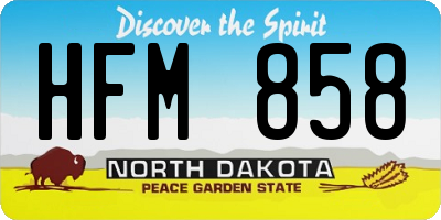 ND license plate HFM858