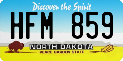 ND license plate HFM859