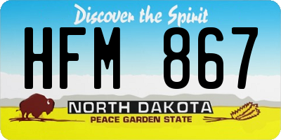 ND license plate HFM867