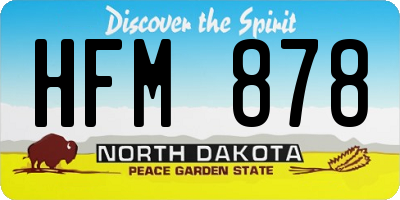 ND license plate HFM878