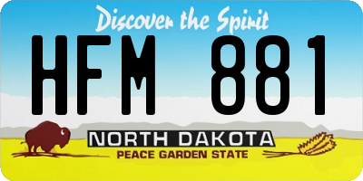 ND license plate HFM881