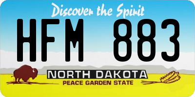 ND license plate HFM883