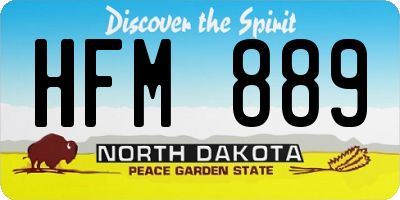 ND license plate HFM889
