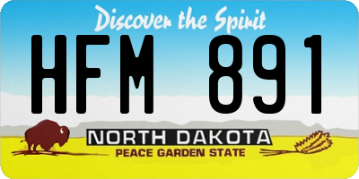 ND license plate HFM891