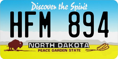 ND license plate HFM894