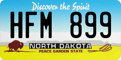 ND license plate HFM899