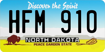 ND license plate HFM910