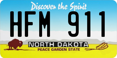 ND license plate HFM911