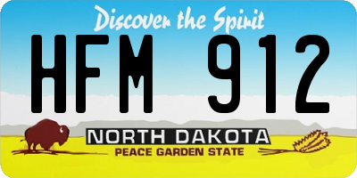 ND license plate HFM912