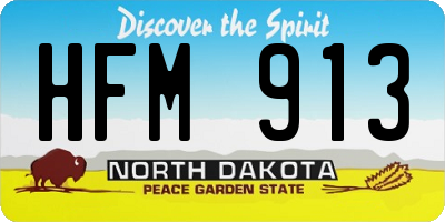 ND license plate HFM913