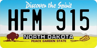 ND license plate HFM915