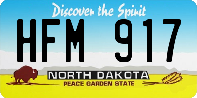 ND license plate HFM917