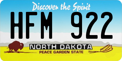 ND license plate HFM922