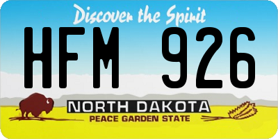 ND license plate HFM926