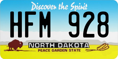 ND license plate HFM928