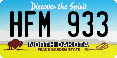 ND license plate HFM933
