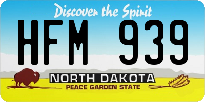 ND license plate HFM939