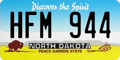 ND license plate HFM944