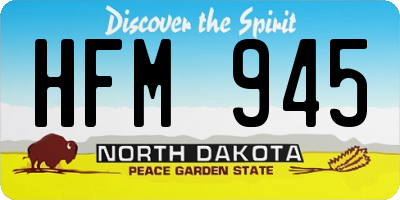 ND license plate HFM945