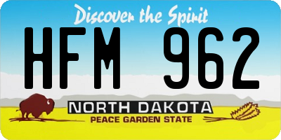 ND license plate HFM962