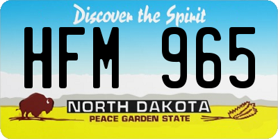ND license plate HFM965