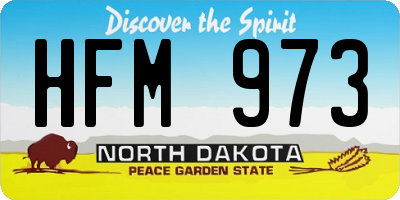 ND license plate HFM973