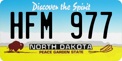 ND license plate HFM977