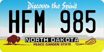 ND license plate HFM985