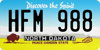 ND license plate HFM988