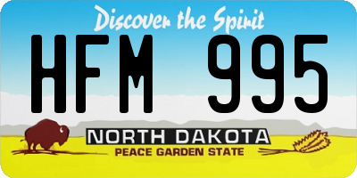 ND license plate HFM995