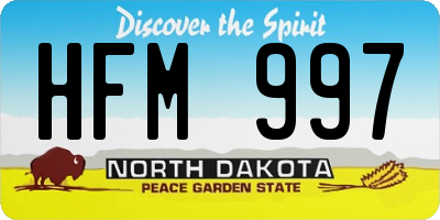 ND license plate HFM997