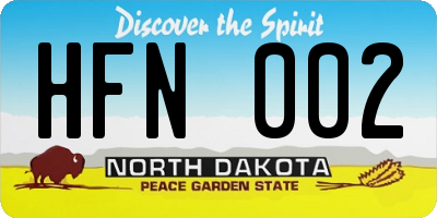 ND license plate HFN002