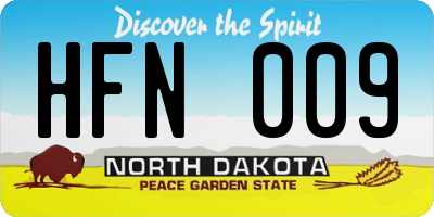 ND license plate HFN009