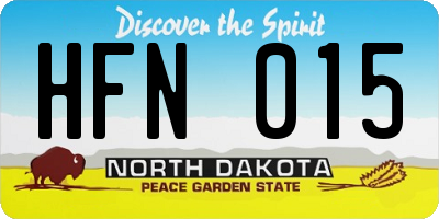 ND license plate HFN015