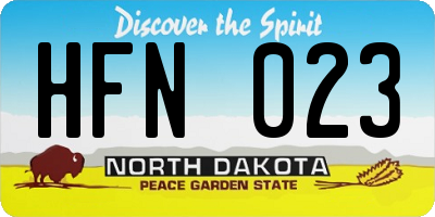 ND license plate HFN023