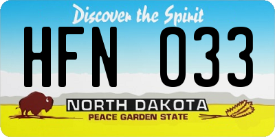 ND license plate HFN033