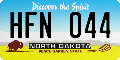 ND license plate HFN044