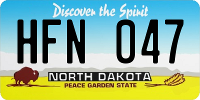 ND license plate HFN047