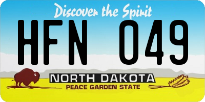 ND license plate HFN049